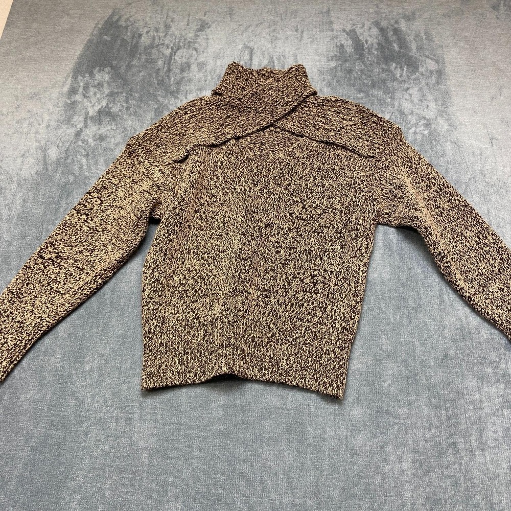 Zara Grupo Inditex Sweater Womens Small Beige Acrylic Marled Knit Turtleneck